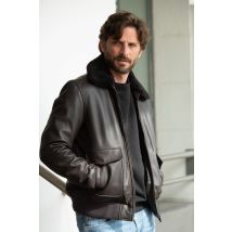 CITYZEN - Giubbotto bomber in pelle marrone da uomo