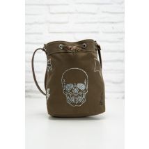VON DUTCH - Bolso de mano tipo cubo para mujer con pedrería