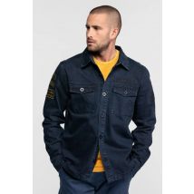 DAYTONA - Camicia in cotone blu navy in stile militare