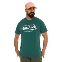 VON DUTCH - T-shirt in cotone blu con logo bianco