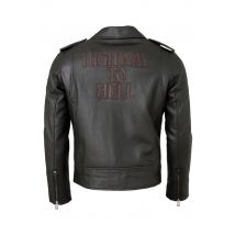 ACDC - Chaqueta de cuero estilo biker en homenaje al grupo AC/DC