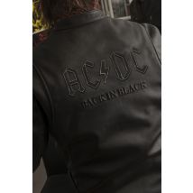 ACDC - Giacca in pelle con colletto da motociclista con licenza AC/DC