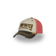 VON DUTCH - Cappellino tricolore in cotone effetto consumato