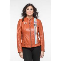 24H LE MANS - Giacca da donna 24h du mans 66 in pelle arancione ruggine