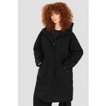 SCHOTT - Schwarzer Parka mit Kapuze und mehreren Taschen und gestepptem Nylonfutter