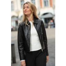 REDSKINS - Giacca minimalista in pelle nera