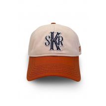 KOME'S ROAD - Gorra de algodón beige y óxido con logotipo de letra bordado