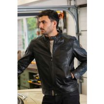 STEVE MCQUEEN - Chaqueta de cuero negra Steve McQueen