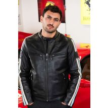 24H LE MANS - Giacca in pelle nera con licenza ufficiale 24 Ore di Le Mans