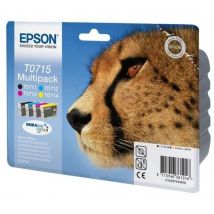 Epson Cheetah T0715 Cyan, Magenta, Yellow & Black Ink Cartridges - Multipack, Black & Tri-colour