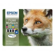 Epson Fox T1285 Cyan, Magenta, Yellow & Black Ink Cartridges - Multipack, Black & Tri-colour