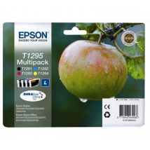 Epson Apple T1295 Cyan, Magenta, Yellow. & Black Ink Cartridges - Multipack, Black & Tri-colour