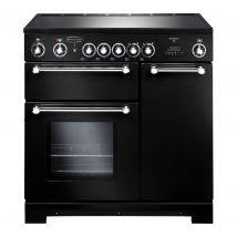 RANGEMASTER Kitchener 90 Electric Ceramic Range Cooker - Black, Black