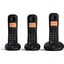 BT Everyday Cordless Phone - Triple Handsets, Black, Black