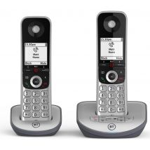 BT Advanced 1Z Cordless Phone - Twin Handsets, Black & Silver, Black,Silver/Grey