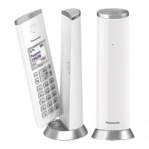 PANASONIC KX-TGK222 Cordless Phone - Twin Handsets, White, White