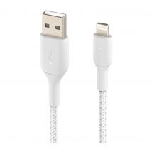 BELKIN Braided Lightning to USB-A Cable - 1 m, White, White