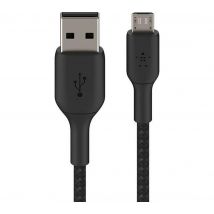 BELKIN Braided USB-A to Micro USB Cable - 1 m, Black, Black