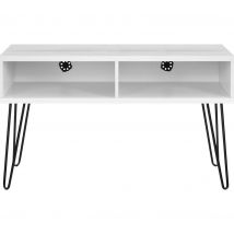 DOREL HOME Owen Retro 1748096PCOMUK 1067 mm TV Stand - White, Silver/Grey