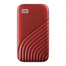 WD My Passport Portable External SSD - 500 GB, Red, Red