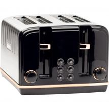 HADEN Salcombe 191168 4-Slice Toaster - Black & Copper