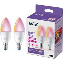 WIZ Colour Smart Candle Light Bulb - E14, Twin Pack
