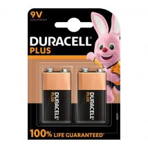 DURACELL Plus 9V Alkaline Battery - Pack of 2