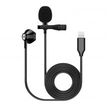 KINSMAN KMIC09 Lavalier Microphone & Earpiece, Black