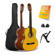 3Rd Avenue XF Full Size 4/4 Classical Guitar Bundle - Natural, Yellow