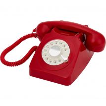 GPO 746 Rotary Corded Phone - Red, Red