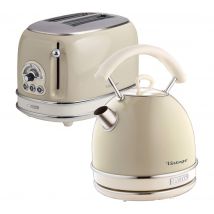 ARIETE Vintage ARPK10 2-Slice Toaster & Traditional Kettle Bundle - Beige