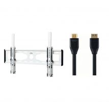 Sandstrom Tilt 90" TV Bracket & 5 m High Speed HDMI Cable Bundle, White