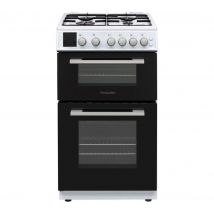 MONTPELLIER MDGO50LW 50 cm Gas Cooker - White & Silver, Black,White,Silver/Grey