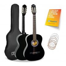 3RD AVENUE 3/4 Size Classical Guitar Bundle - Black, Black