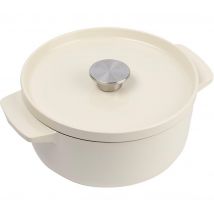 KITCHENAID Cast Iron CC006056-001 22 cm Casserole Pan - Almond Cream