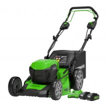 GREENWORKS GWGD24X2LM46SPK4X Cordless Rotary Lawn Mower with 2 Batteries - Green & Black