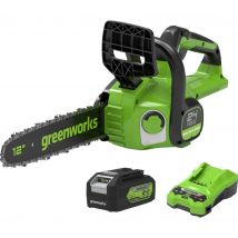 GREENWORKS GWGD24CS30K4 Cordless Chainsaw with 1 Battery - Green & Black