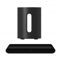 Sonos Ray Compact Sound Bar & SUB Mini Wireless Subwoofer Bundle - Black, Black