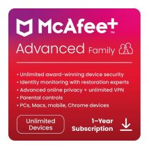 MCAFEE Plus Advanced Family - 1 year for unlimited devices (download)