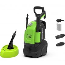 GREENWORKS G20 Pressure Washer - 110 bar, Green,Black