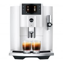 JURA E8 Smart Bean to Cup Coffee Machine - Piano White, White