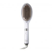 BEAUTY WORKS Speed Styler Hair Straightening Brush - White & Gold, White,Gold