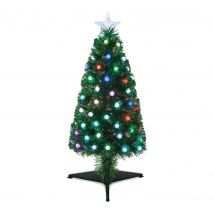 PREMIER Fibre Optic Christmas Tree with Colour Change Ball Decoration - 80 cm / 2.6 ft