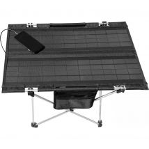 TECHNAXX TX-251 Foldable Solar Camping Table, Silver/Grey,Black