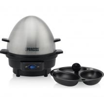 PRINCESS 262031 Egg Boiler with Egg Poacher - Stainless Steel & Black, Stainless Steel