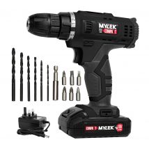 MYLEK MYW09 18V Cordless Drill - Black