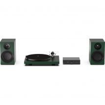 PRO-JECT Colourful Audio Belt Drive Turntable, Stereo Box and Speaker System - Fir Satin Green, Green