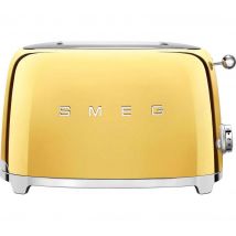 SMEG 50's Retro Style TSF01GOUK 2-Slice Toaster - Gold, Green