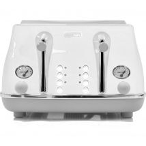 DELONGHI Icona Capitals CTOC4003.W 4-Slice Toaster - White, White,Cream