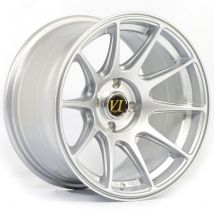 6Performance BDR Alloy Wheels In Silver Set Of 4 - 15x8.25 Inch ET0 4x100 PCD 67.1mm Centre Bore Silver, Silver